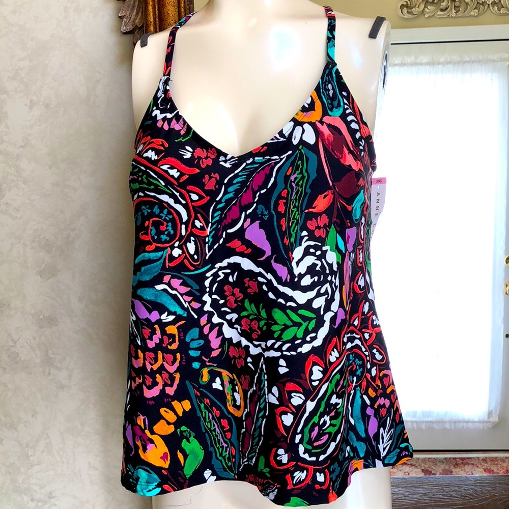 New Women’s Anne Cole Tankini top.  Size S/P.  Colorful Petaly Paisley.